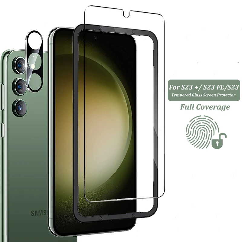 

Screen Protector For Samsung Galaxy S23 Plus Tempered Glass Film For Galaxy S23 FE S23 Protector Glass Camera Lens Protector