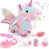 Plush Puppy Electronic Interactive Toys with 6 PCS Accessories Walking Barking Pretend Dress Up Stuffed Animal Pony 5