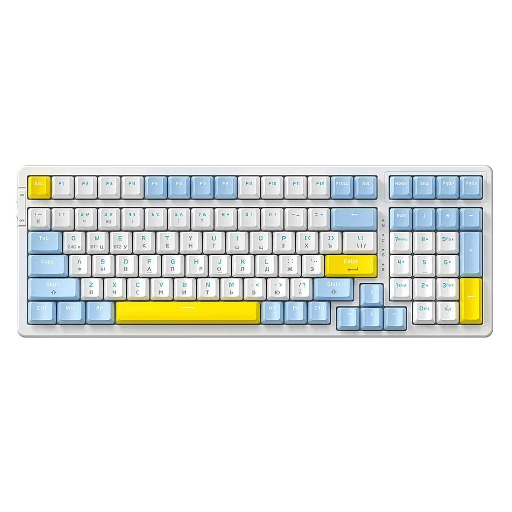 

Игровая клавиатура K96 с 100 клавишами, совместимая с Bluetooth, механическая клавиатура с USB/Type-C, геймерская клавиатура, двойной разъем для компьютера и ноутбука
