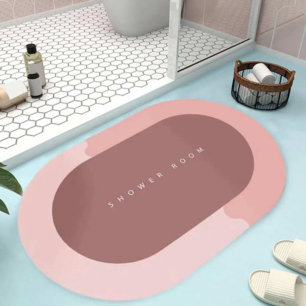 

Fade-resistant Bathroom Mat Smooth Non-slip Bath Mat Super Absorbent Non-slip Bath Rug for Quick-drying Washable Bathroom Floor