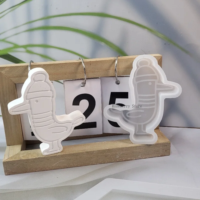 Cute Animal Ornament Silicone Mold Seagull Mould Plaster Cake Candle Molds Hooded Bird Plaster Car Candle Mold Resin silicone mold