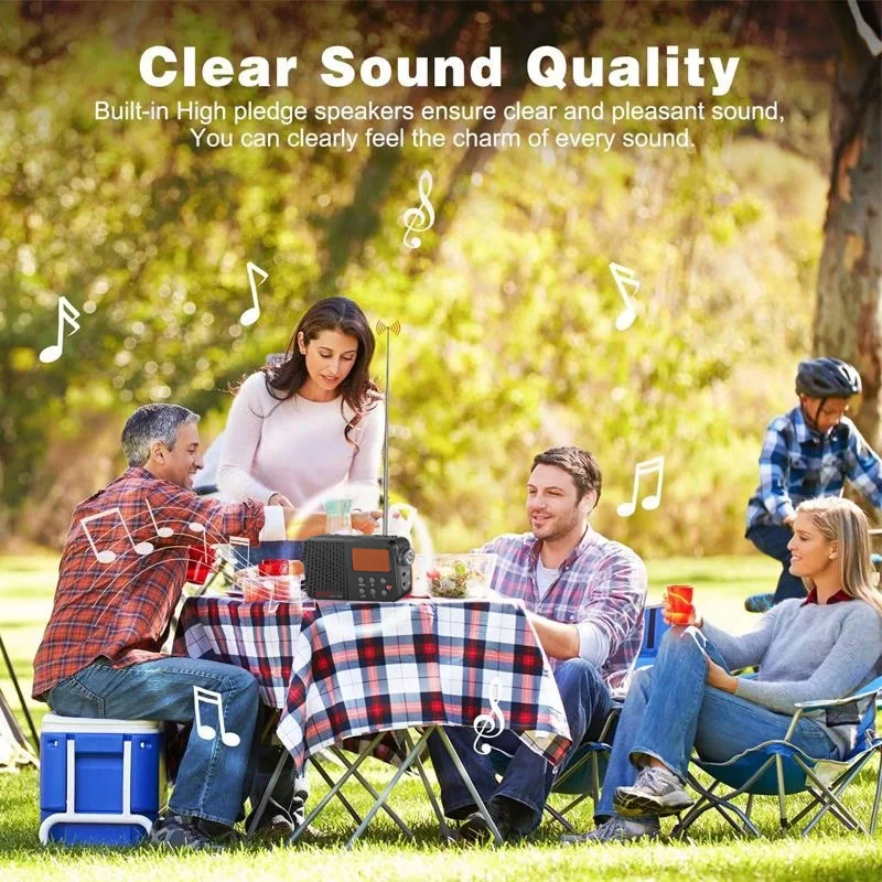 Mini Portable DSP Radio Large LCD Display FM AM SW Radios Built-in Speaker 3.5mm Headphones Jack Alarm Clock Radio Sleep Timer