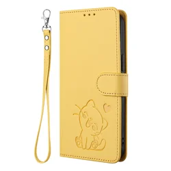 Cute Cat Wallet Leather Magnetic Flip Case Cover - OPPO Reno7 5G (K)