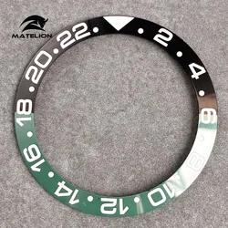 Ceramic Alloy Watch Bezel Insert Ring - 38mm Slope Fit for 40mm Watch Case, Men's Diving Watch Accessory (Ceramic black green)