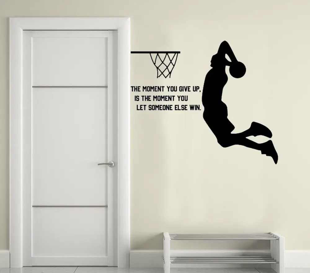 Wall Stickers Basketball Wall Stickers Motivational Phrase Decals Home Living Room Decoration