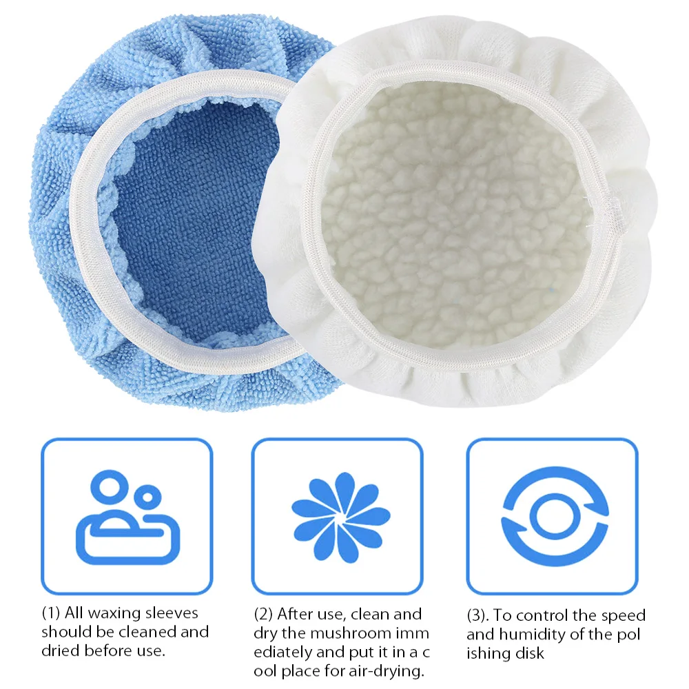20/8Pcs Buffer Pads Cover Car Polisher 6 Inch Bonnets Wheel Polishing Microfiber Polishing Pad Kits for Waxing Bonnet Set Tool 3
