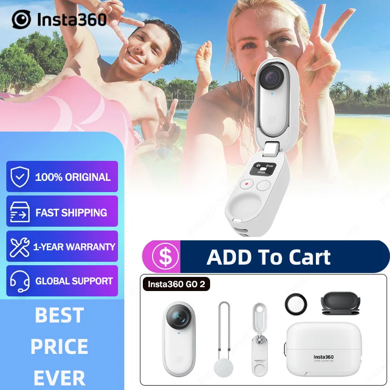 Insta360 GO 2 32GB Sport Action Camera for IPhone/Android Smallest Mini  Wearable Camera For Vlog Video Marking like Gopro9