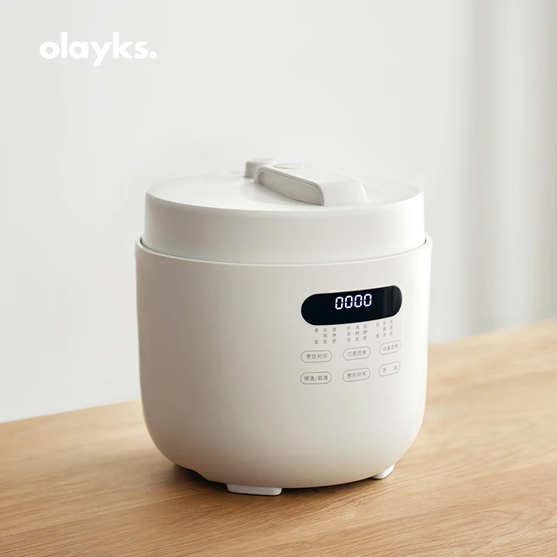 Olayks Pressure Cooker 5 Liters Non-Stick Liner Rice Cooker 24 Hours Timing Reservation Electric Cooker 900W Fast Cooking Pot 3