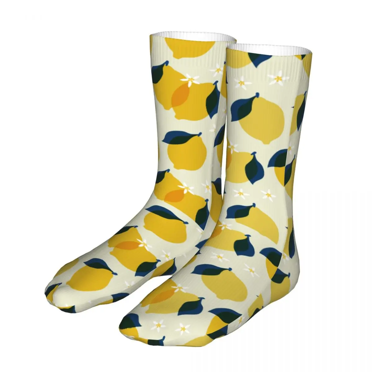 

New Flower Lemon Woman Socks 2022 Men Cute Fruit Pattern Cycling Sock