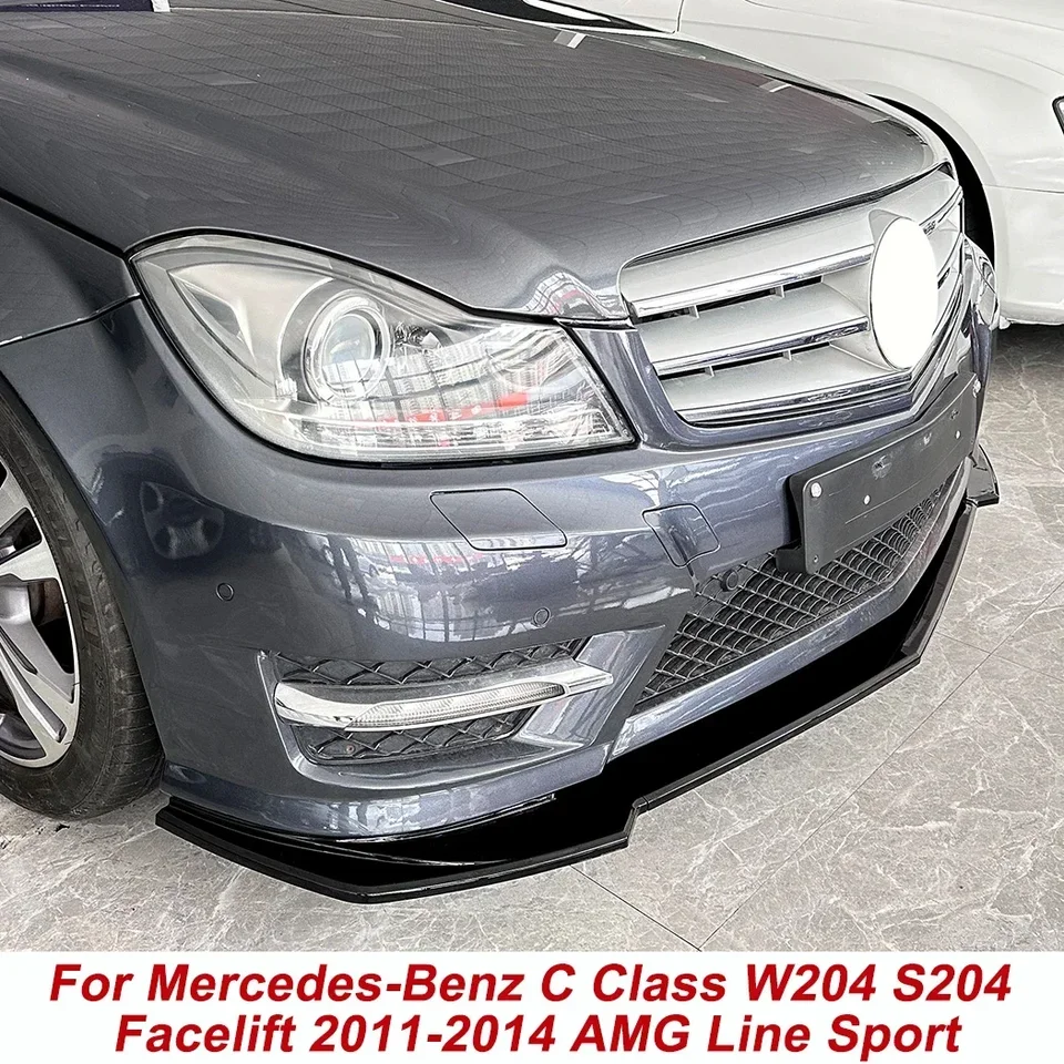 Kit Lèvre Avant / Spoiler AMG Pour Mercedes Classe C W204/S204 Facelift 2011-2014 - 3 Pièces