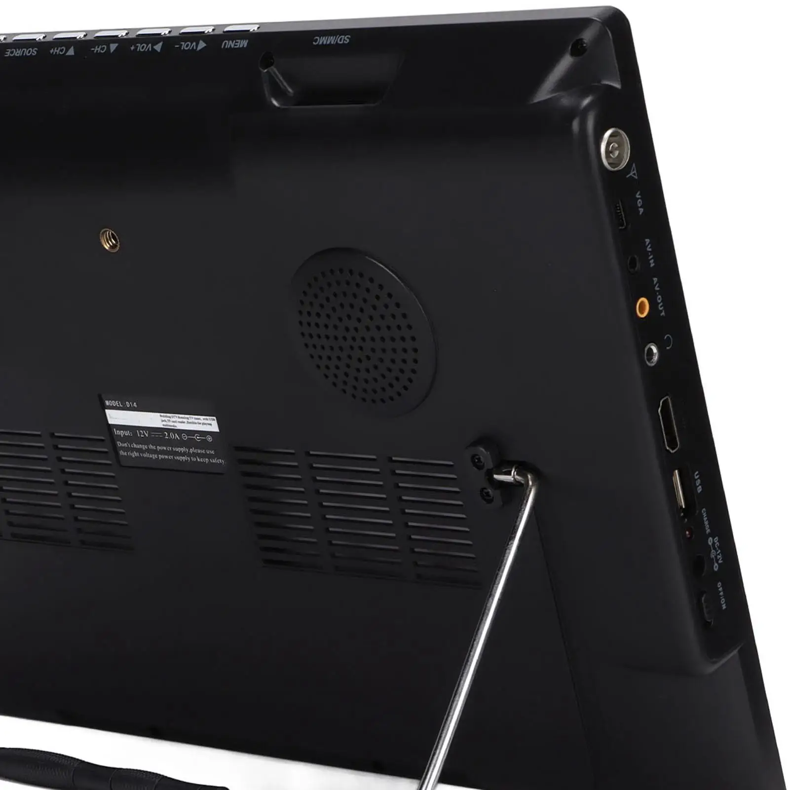 14 HD Portable Digital TV ISDB-T with Stand, Tuner for home & Car, EU Plug 110-220V-Compact Entertainment Solution