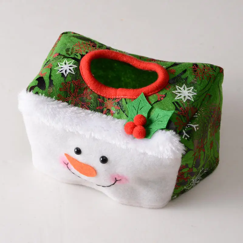 Christmas Tissue Paper Decor Santa Claus Red Green Toilet Paper Bag Party Home Desktop Decoration