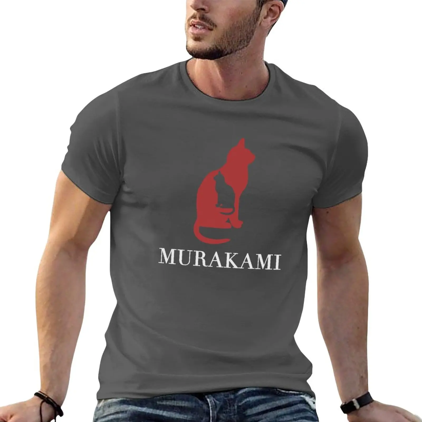 

New murakami cats T-Shirt Short sleeve tee tops oversized t shirts for men