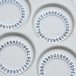 Premium Date Dial Wheel for Watch Mods - Calendar Disc for Automatic Watches (White - date at 6)