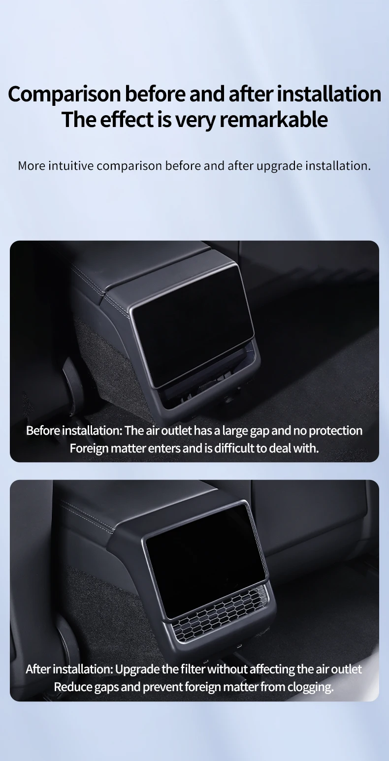 Rear Air Vent Cover For Tesla Model 3 Y Juniper highland back seat Accessories C