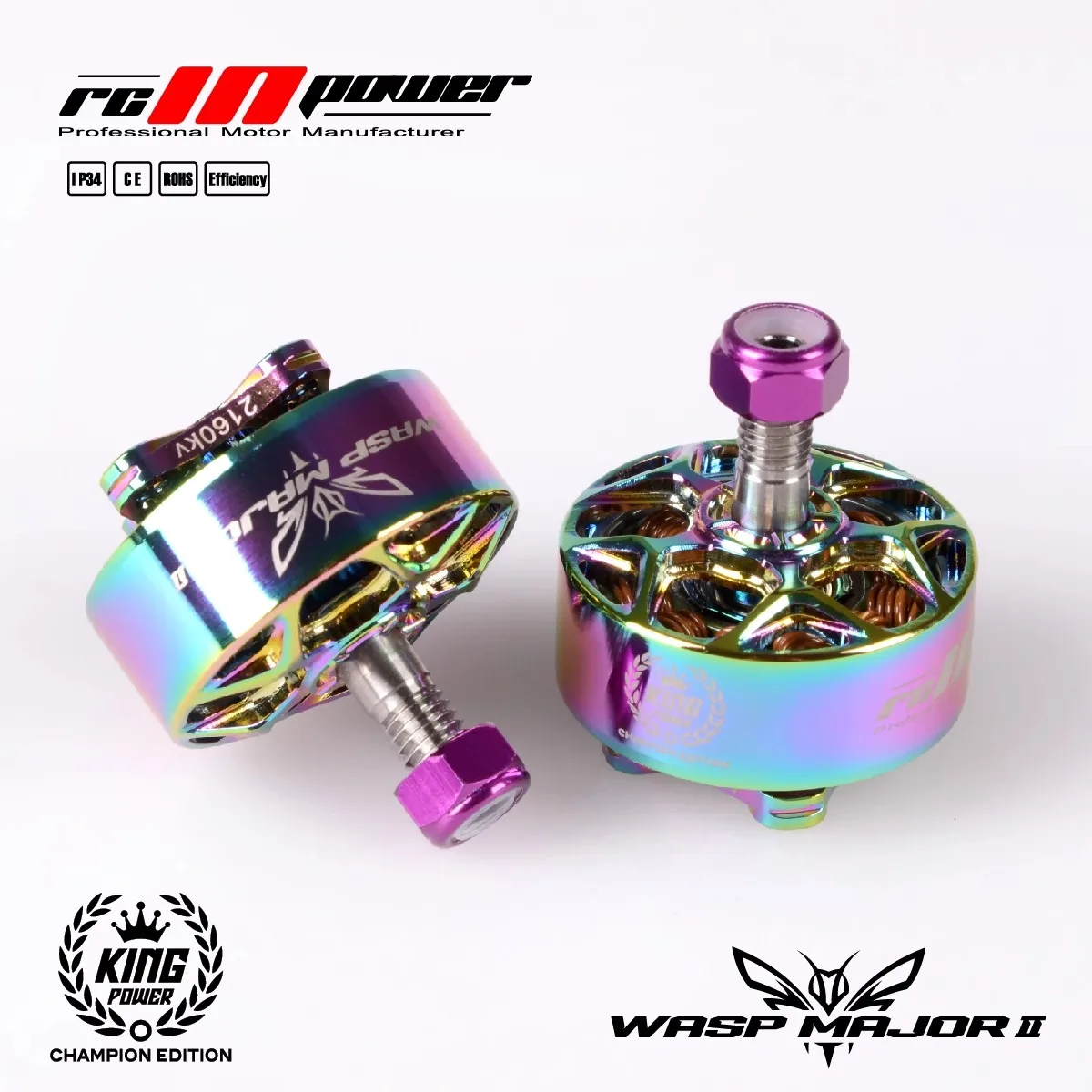RCINPOWER WASP MAJOR V2 22.6-6.6 2160KV Champion Edition Brushless Motor 6S for FPV Racing Freestyle 5inch Drones DIY Parts thumbnail 3