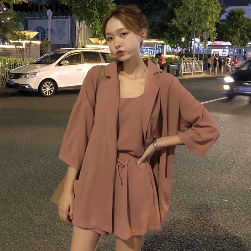 2 Piece Suits Summer Fashion Short Suit Shorts Women Summer Women's
