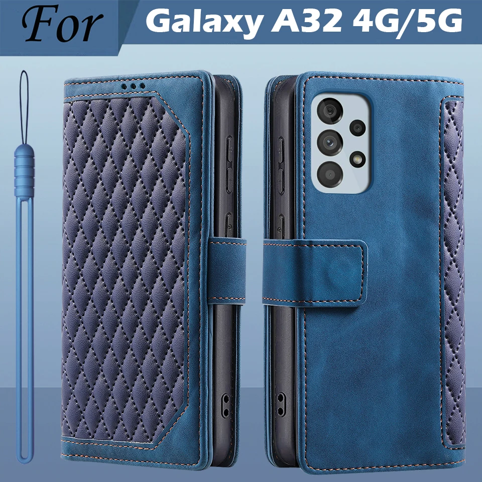 삼성 갤럭시 A32 케이스 플립 가죽 책 커버, 삼성 A32 4G 케이스 지갑, 마그네틱 휴대폰 가방, 5G