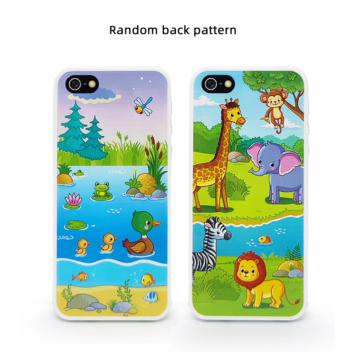 Children's English mobile phone color lighting charging puzzle toy early education machine English simulation telephone 5
