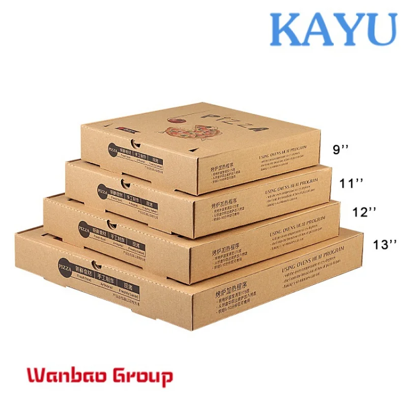 Brown Kraft Paper Thickened Pizza Box 6/7/8/9/10/11/12 Inch Pizza Packaging  Box For Home Party
