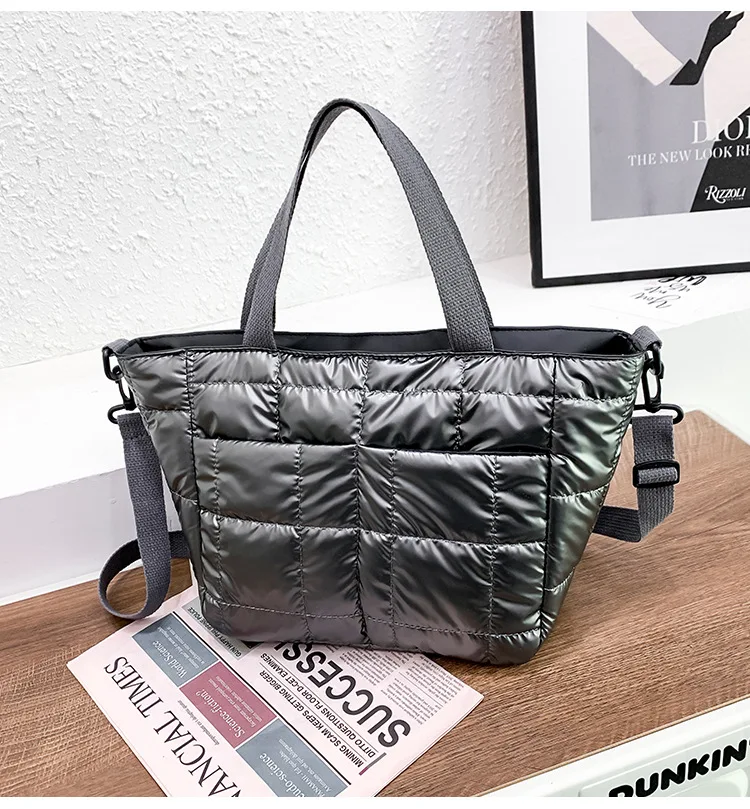 Nylon Quilted Women Handbags Fashion Cotton Padded Crossbody Bags for Women Designer Brands Down Space Shoulder Bag Purses 2022