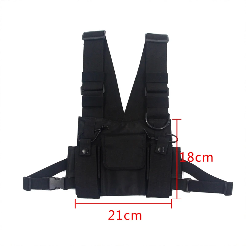 Tactical Vest Nylon military Vest chest rig Pack Pouch Holster Tactical Harness walkie talkie radio Waist Pack for Two Way Radio