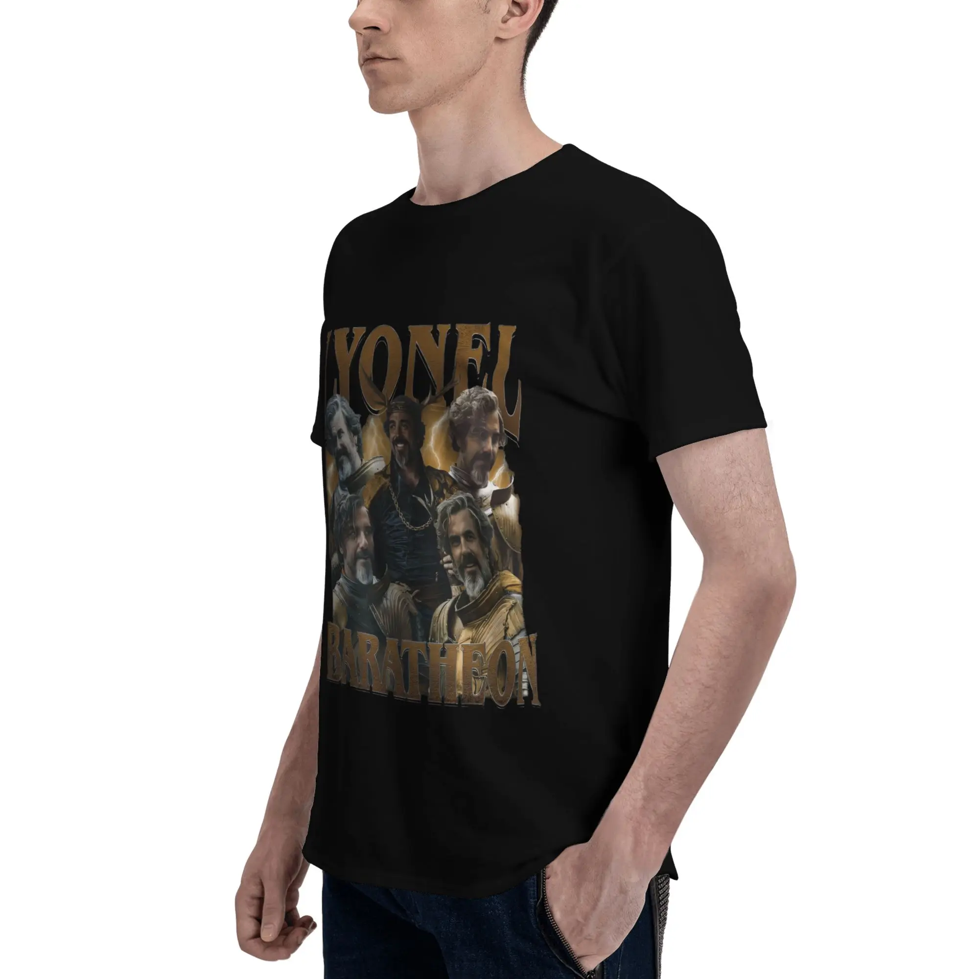 남성 여성 그래픽 인쇄 Lyonel Baratheon 일곱 왕국의 기사 티셔츠 티셔츠 순수 코튼 티셔츠 의류