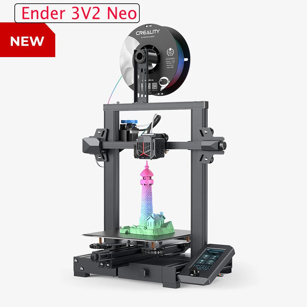 Newest Creality Ender 3 V2 NEO 3D Printer Upgraded CRTouch Auto-Leveling Full-Metal Bowden Extruder and Stable Integrated Design
