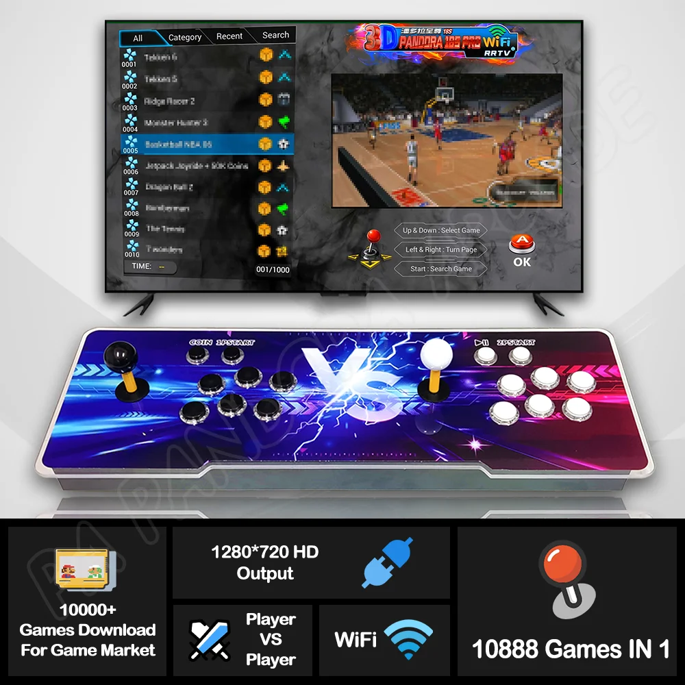 Pandora Saga, 3D wifi,ex2,キャビネット用のレトロなアーケードゲーム