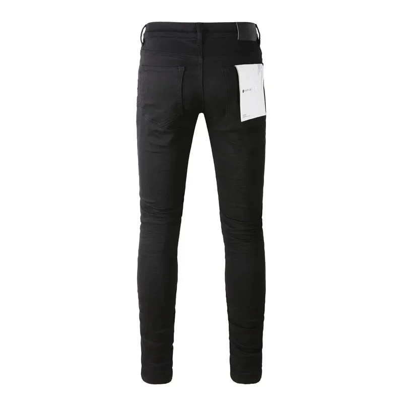 Purple Jeans American High Street Black Pleated Basic Model 2024 New Fashion Trend High Quality Jeans 5