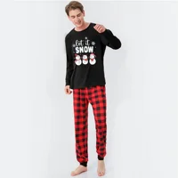 High Quality Cute Snowman Family Matching Christmas Pajamas Set Baby Dog Romper Casual Long Sleeve Sleepwear Xmas Look Pyjamas 2