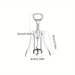 Stainless Steel Winged Wine Corkscrew and Bottle Opener (Silver)