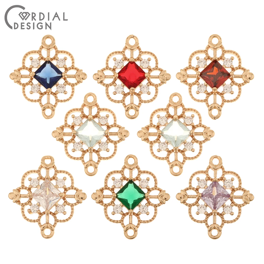 Cordial Design 50Pcs 17*18MM DIY Charms/Jewelry Accessories/Hand Made/Connector/Rhombus Shape/Jewelry Finding & Components - cordial