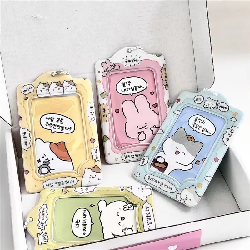 

INS Photocard Holder Cartoon Kpop Picture Card Holder Idol Cards Display Keychain Bag Pendant Ins Photo Protector Room Decor