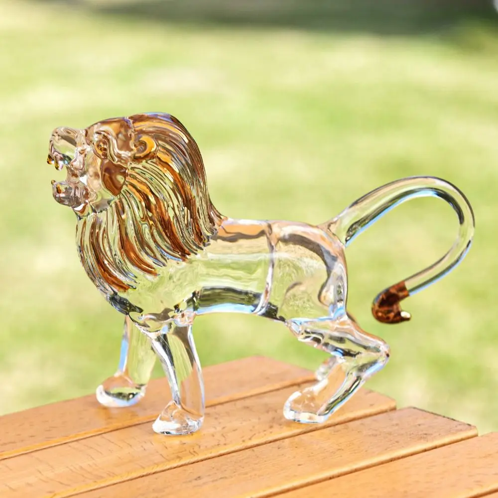 

Gilt Crystal Animal Figurines Clear Glass Elephant Lion Rhinoceros Frog Deer Model Decorative Quartz Crystal Ornament Stoneware