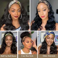 Perruque de cheveux humains Remy Body Wave, perruque de cheveux humains faite à la Machine, prête à porter, bandeau Body Wave pour femmes 4