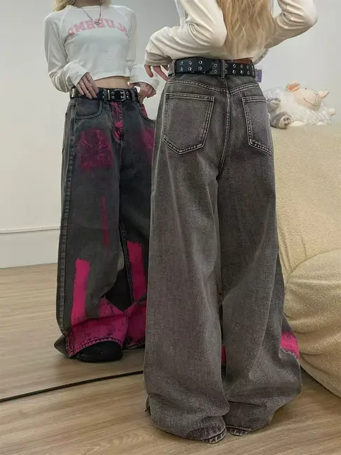 デニムパンツレディース 女性スプライシングハイウエスト