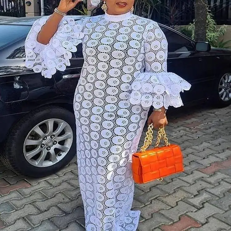 african robe African Dresses  Women Elegant Hollow Out  Muslim Fashion Abayas Robe Kaftan Long Maxi Dress One Piece رمضان african dress style