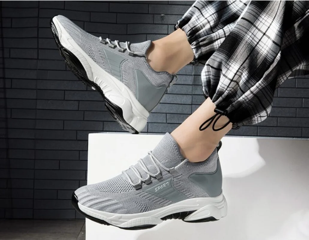 Herren Mesh Sneaker Mit Höhenvergrößerung Für Mehr Körpergröße_voghion.com