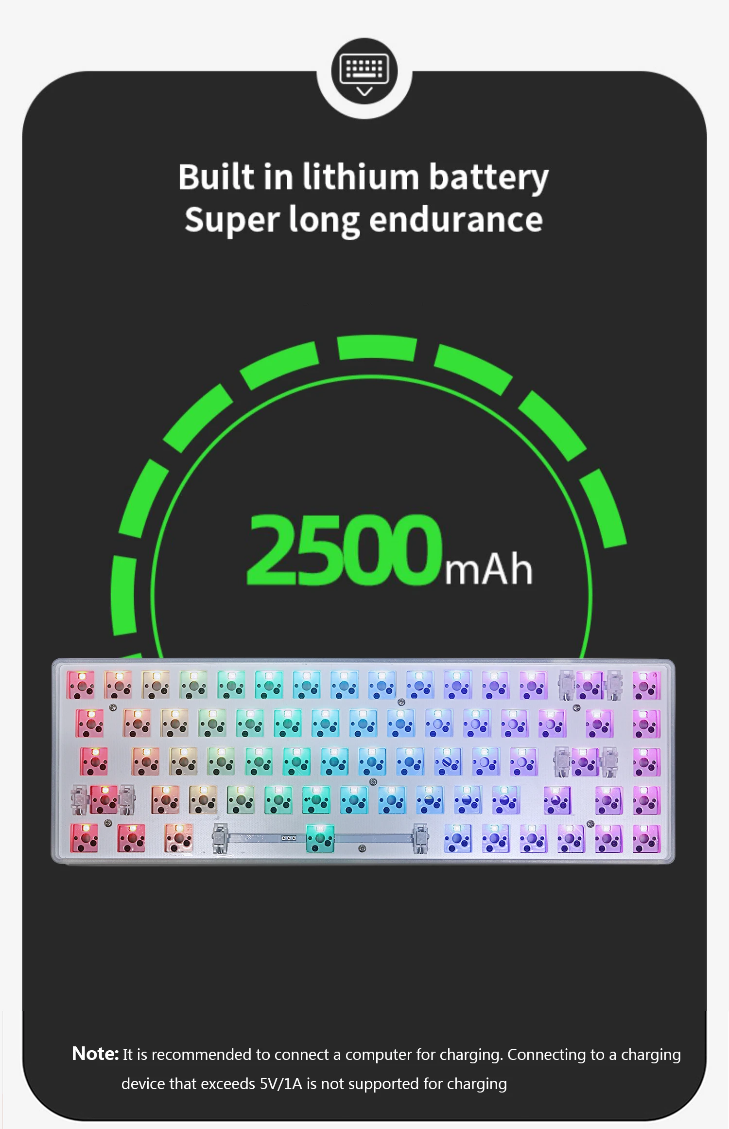 Kit de teclado mecânico sem fio personalizado,