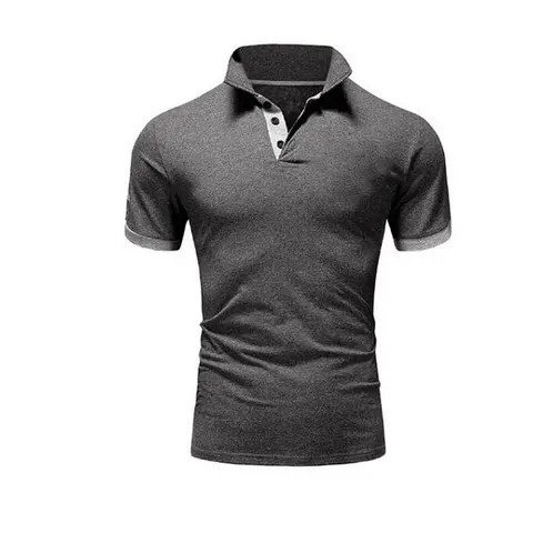 Polo Shirt Spring And Autumn New Lapel Stitching Short-sleeved T-shirt Men's Business Casual Oversized Polo Shirt Men's