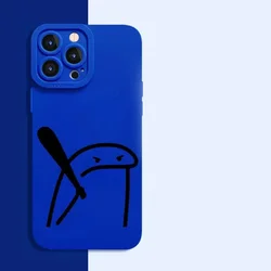 Whimsical Cartoon Character Shockproof Silicone Phone Case - iPhone 13 (Klein Blue M08)