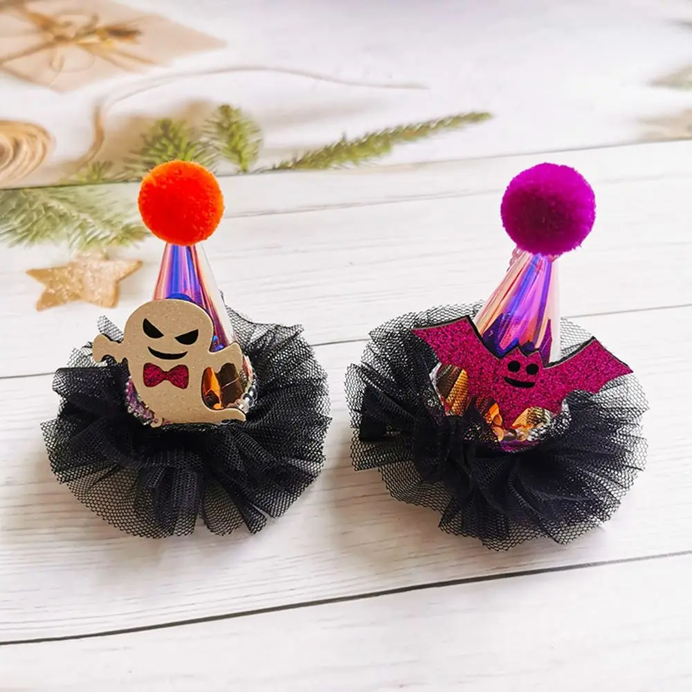 Cosplay Cartoon Lace Glowing Halloween Gift Children Hairpin Hair Accessories Halloween Hat Hair Clip Halloween Headwear