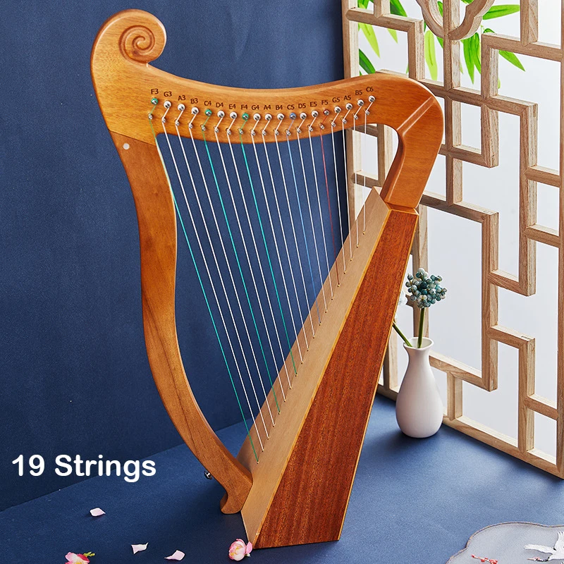 Lyre Harp 19 23 26 String Half Key Lyre Harp Mahogany Solid Wood Veneer Lyre19 23 26 Strings Musical Instrument