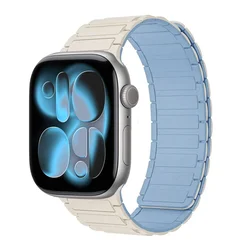 Sport Silicone Magnetic Bracelet for Ultra 3 - 2 - 1 49MM (Light white blue)