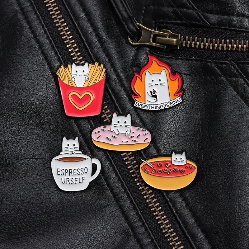 31 Arten niedliche Cartoon-Katze-Emaille-Anstecknadeln, individuelle lustige Kätzchen-Tier-Broschen, Rucksack-Anstecknadeln, Großhandel, Zubehör als Geschenk – Detail 9