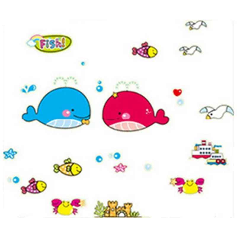 Seabed World Luminous Stickers Glow in the Dark Nemo Fish Dolphin Anime Wall Decals for Kids Room Bathroom Tile Home Decorations