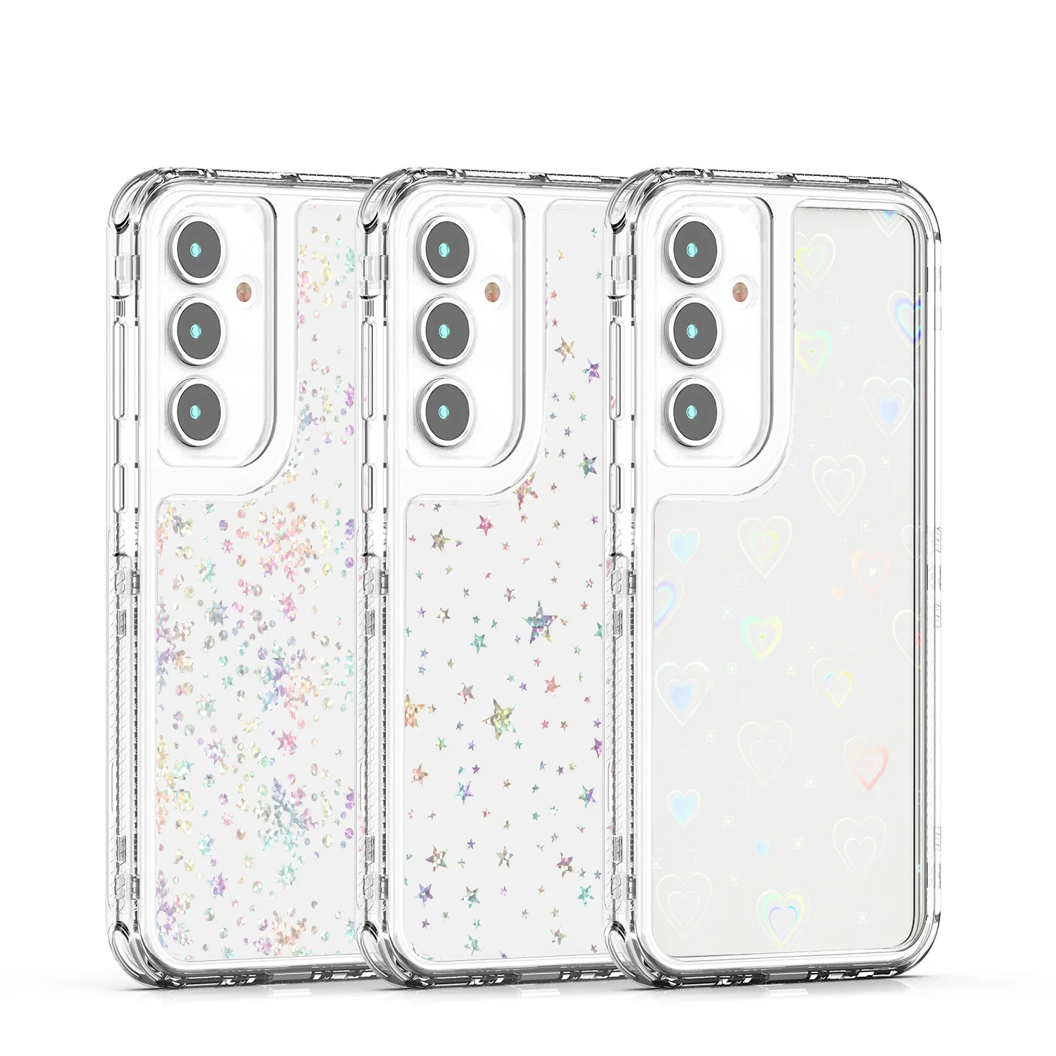 Enhanced 3-in-1 Laser Pattern Phone Case - Shockproof & Anti-Fall TPU+PC Cover