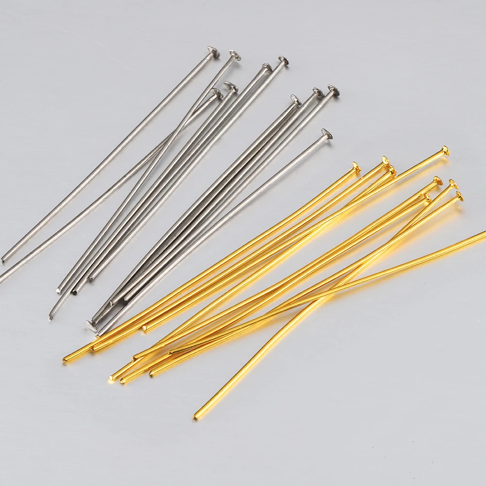 100pcs 쥬얼리에 대 한 스테인레스 스틸 플랫 헤드 핀 공급 만들기 볼 핀 쥬얼리 결과 Headpins 아이 핀 액세서리
