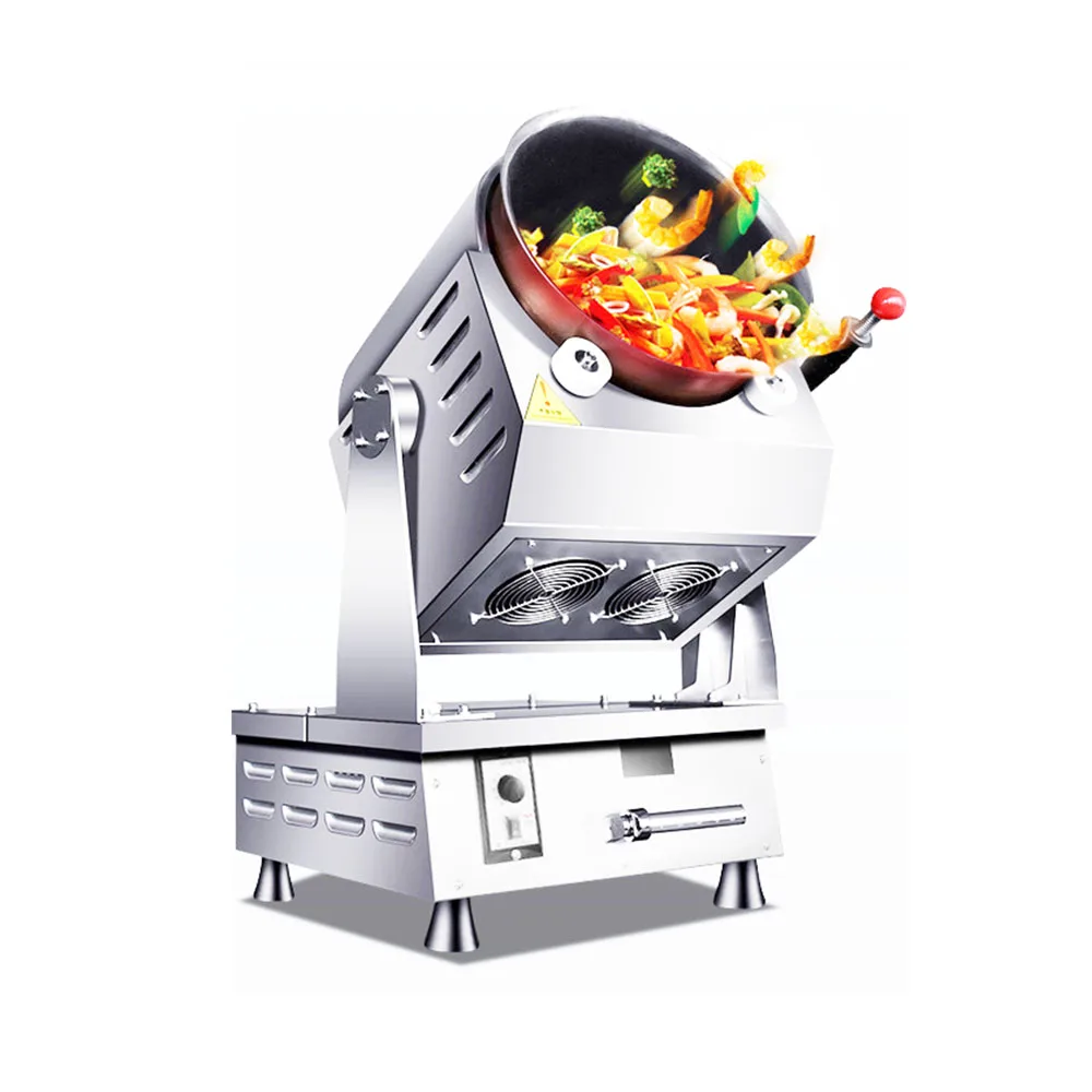 Commercial Intelligent Electric Automatic Egg Fried Rice Cooking Auto Drum Rotating Gas Electric Fried Rice Robot Wok Machine